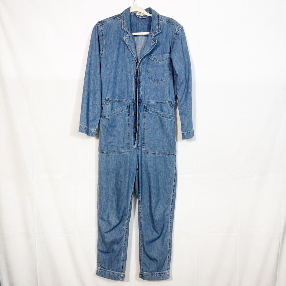 Alex Mill Standard Denim Jumpsuit Boiler Suit Coveralls Blue Utility Cotton - Picture 2 of 16